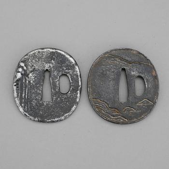 TSUBA, 2 stycken, Japan, 1700/1800-tal.