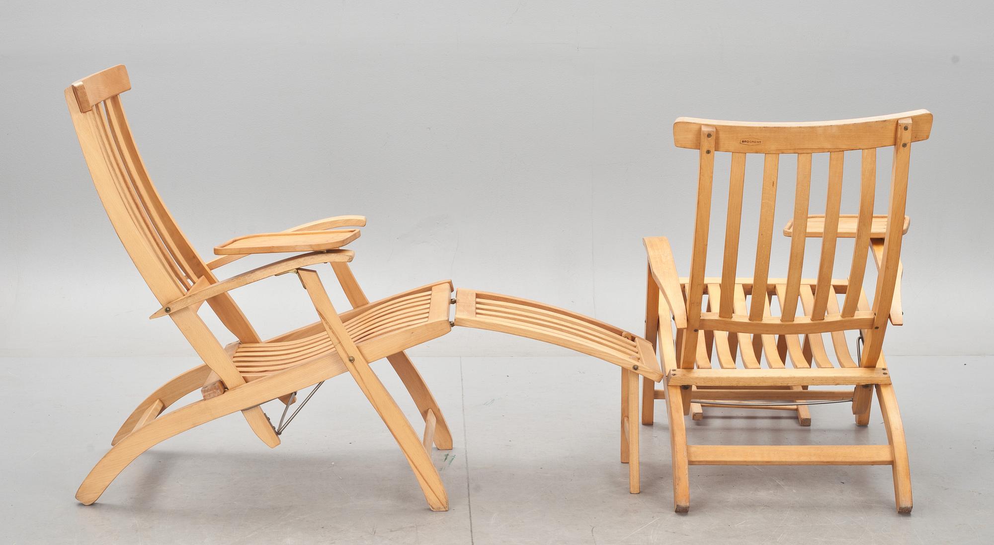 DÄCKSTOLAR, ett par, Brogrens, omkring 2000.