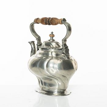 A Rococo pewter teapotby P J Mattsson 1808.