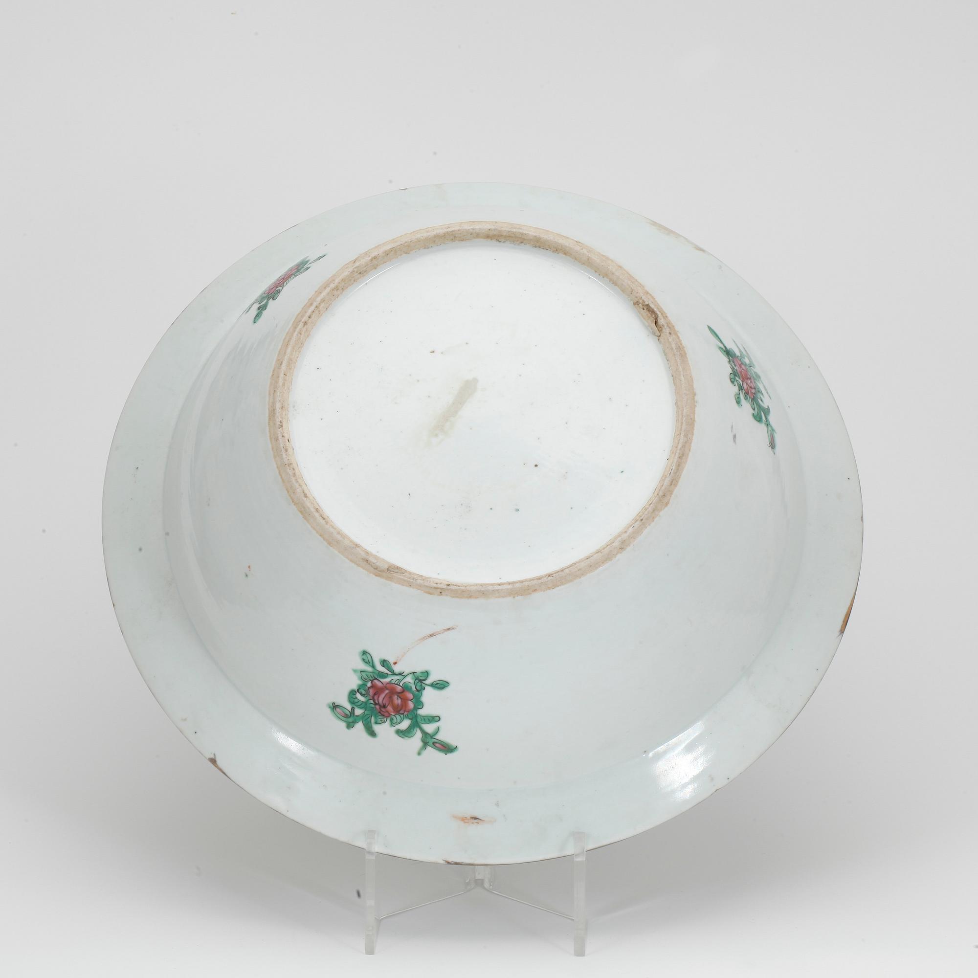 HANDFAT, porslin, Kanton, Kina 1800-tal.