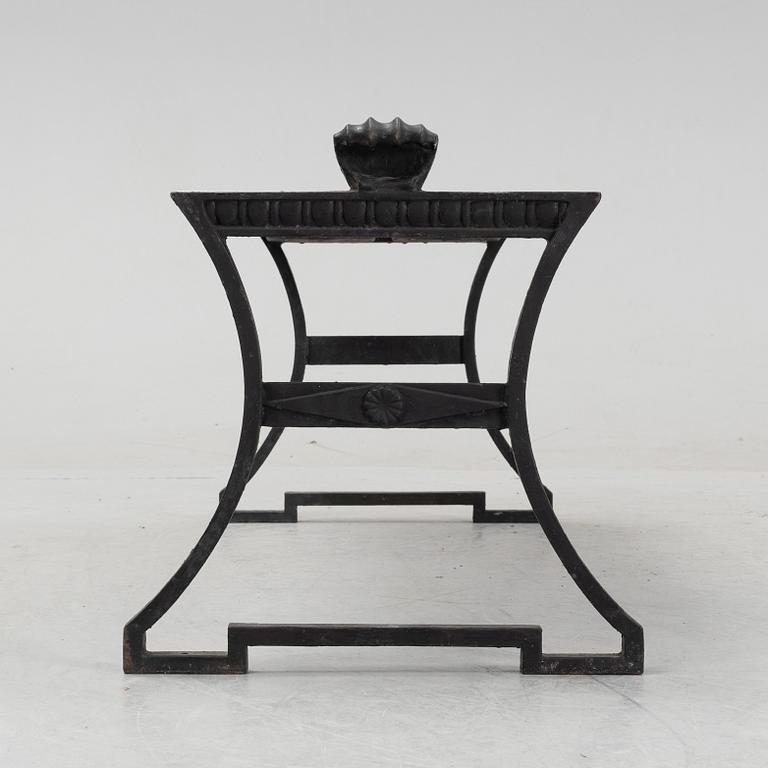 Folke Bensow, a 'Trädgårdsmöbel no 2' cast iron bench, Näfveqvarns bruk.