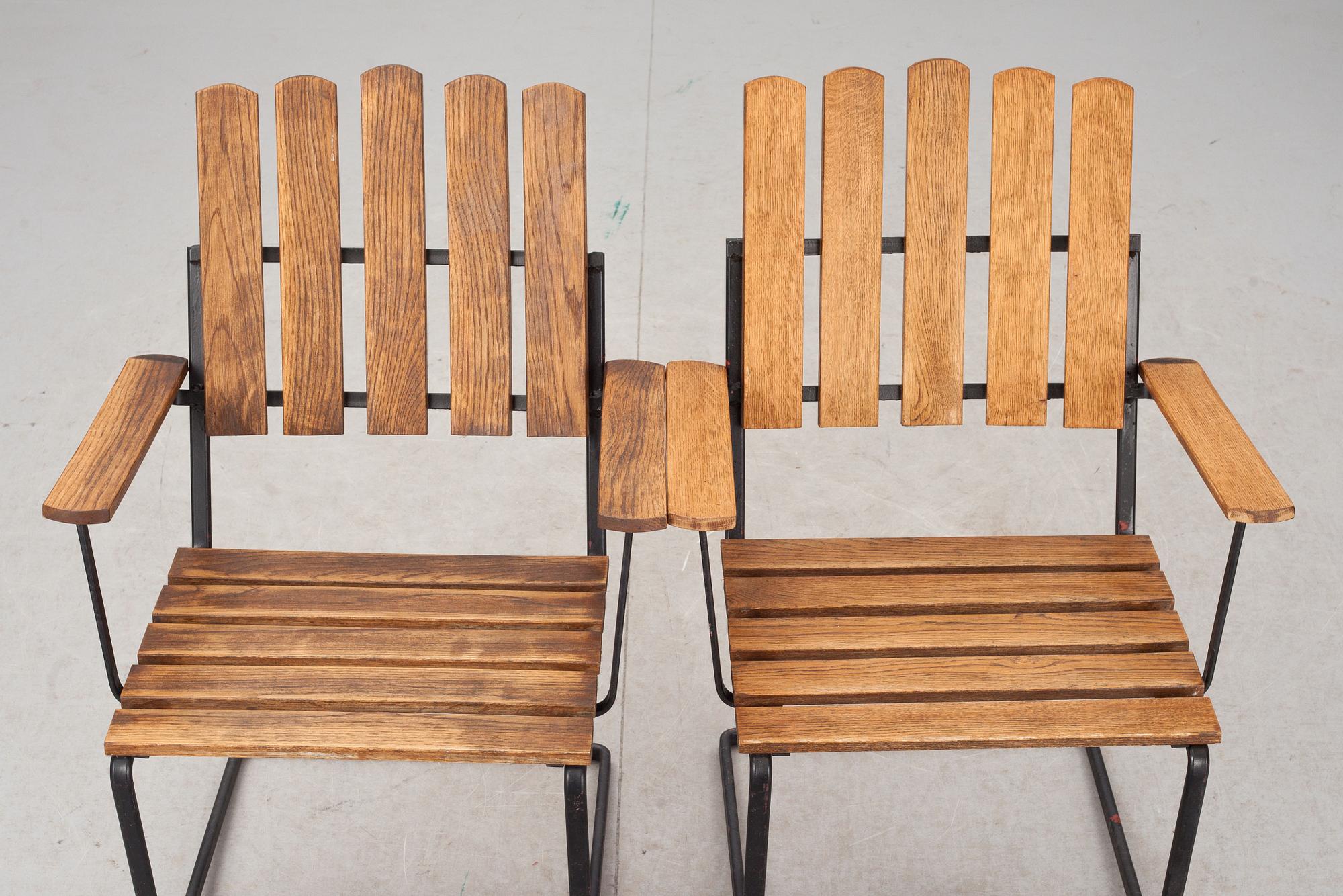 TRÄDGÅRDSSTOLAR, ett par, 1900-tal.