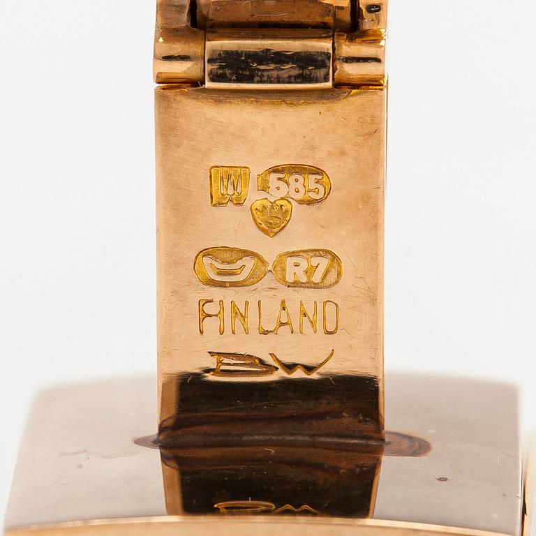 Björn Weckström, kalvosinnappipari "Kurut", 14K kultaa. Lapponia 1970.