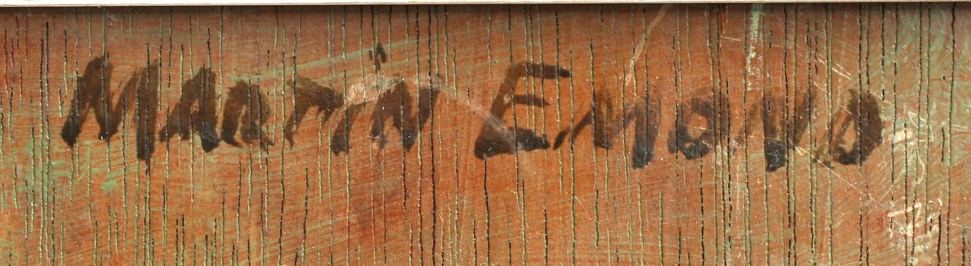 MARTIN EMOND, olja på pannå, sign.
