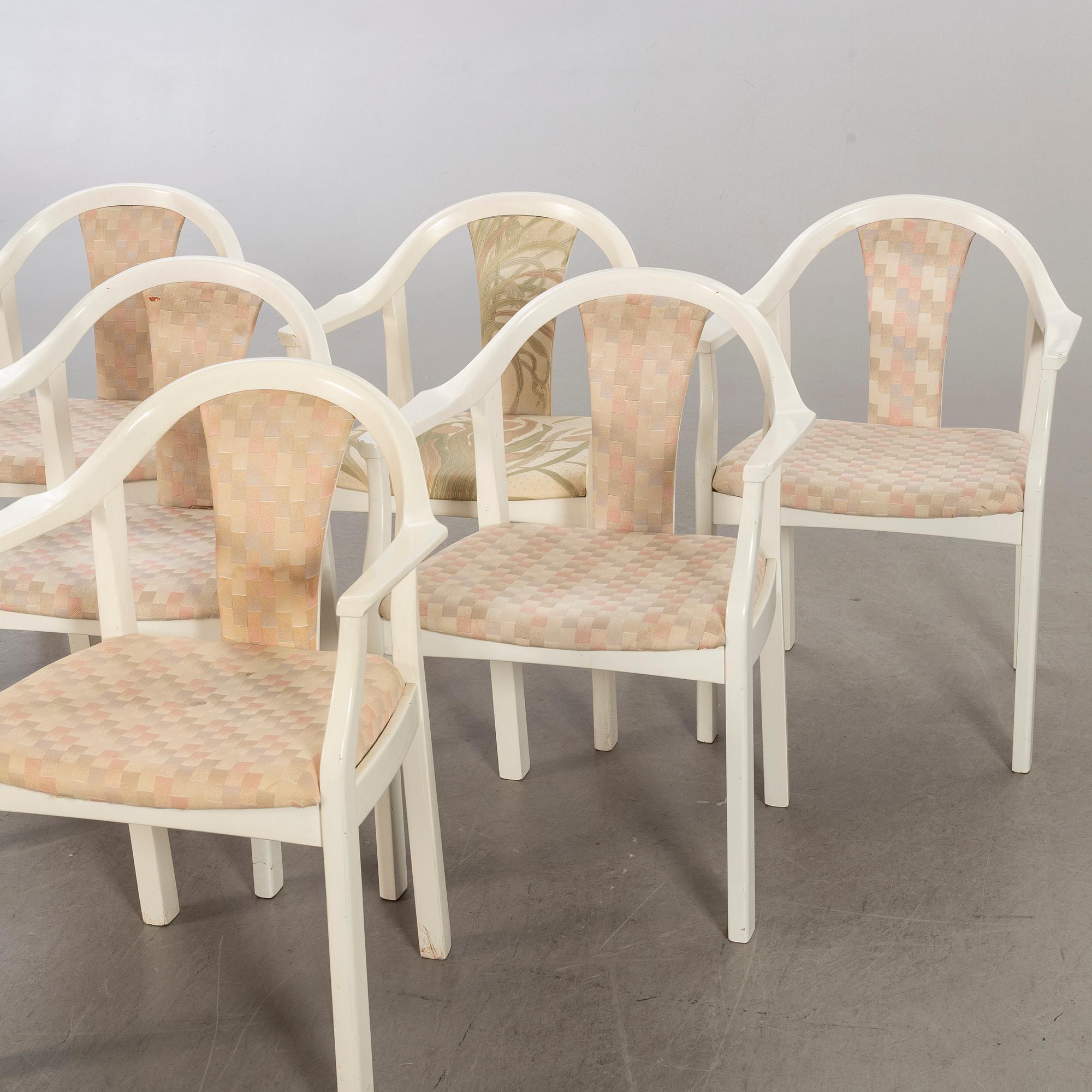 A SET OF SIX ARMCHAIRS "HÄGERN" BY OLOF PIRA.