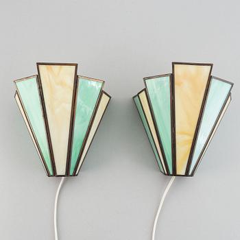 A pair of Art Deco wall lights.
