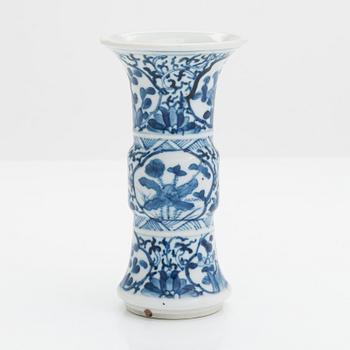 A Kangxi style porcelain vase, China late 19th century.