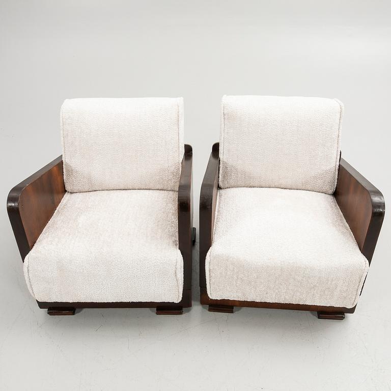 Armchairs, a pair, Art Deco style, 20th century.