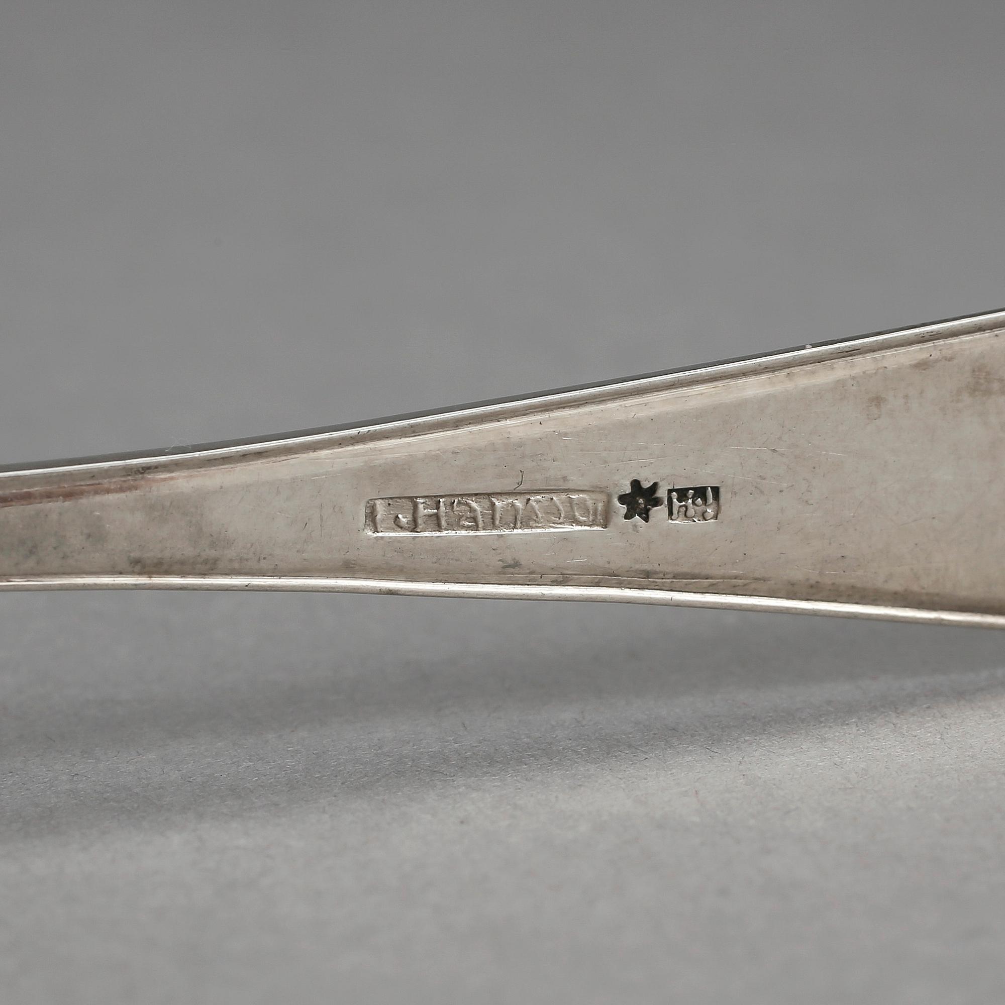 TESKEDAR, silver, 6 + 6, 1800-tal, Sverige. Tot vikt ca 174 gram.