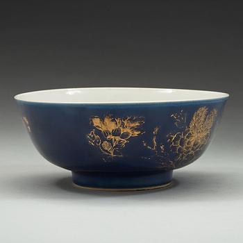 A 'powder blue' punch bowl, Qing dynasty, Qianlong (1736-95).