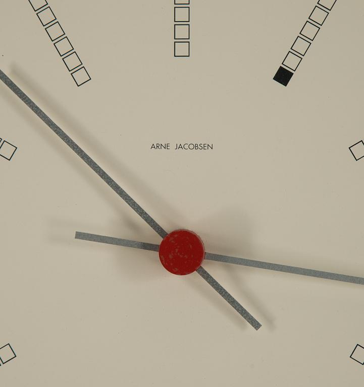 Arne Jacobsen, an aluminium quartz 'Bankers' wall clock by Georg Christensen, designed in 1971.