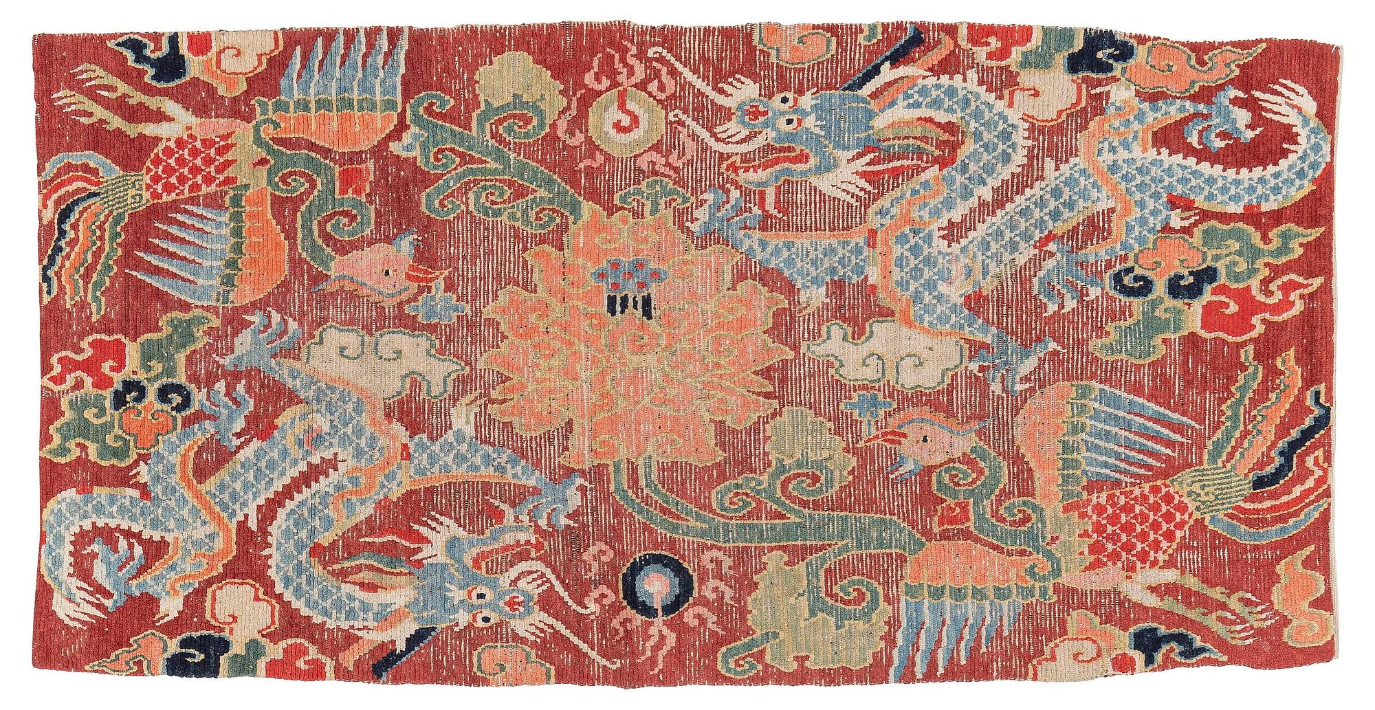 Matta, antik Tibet, omkring 1900, ca 168x84 cm.