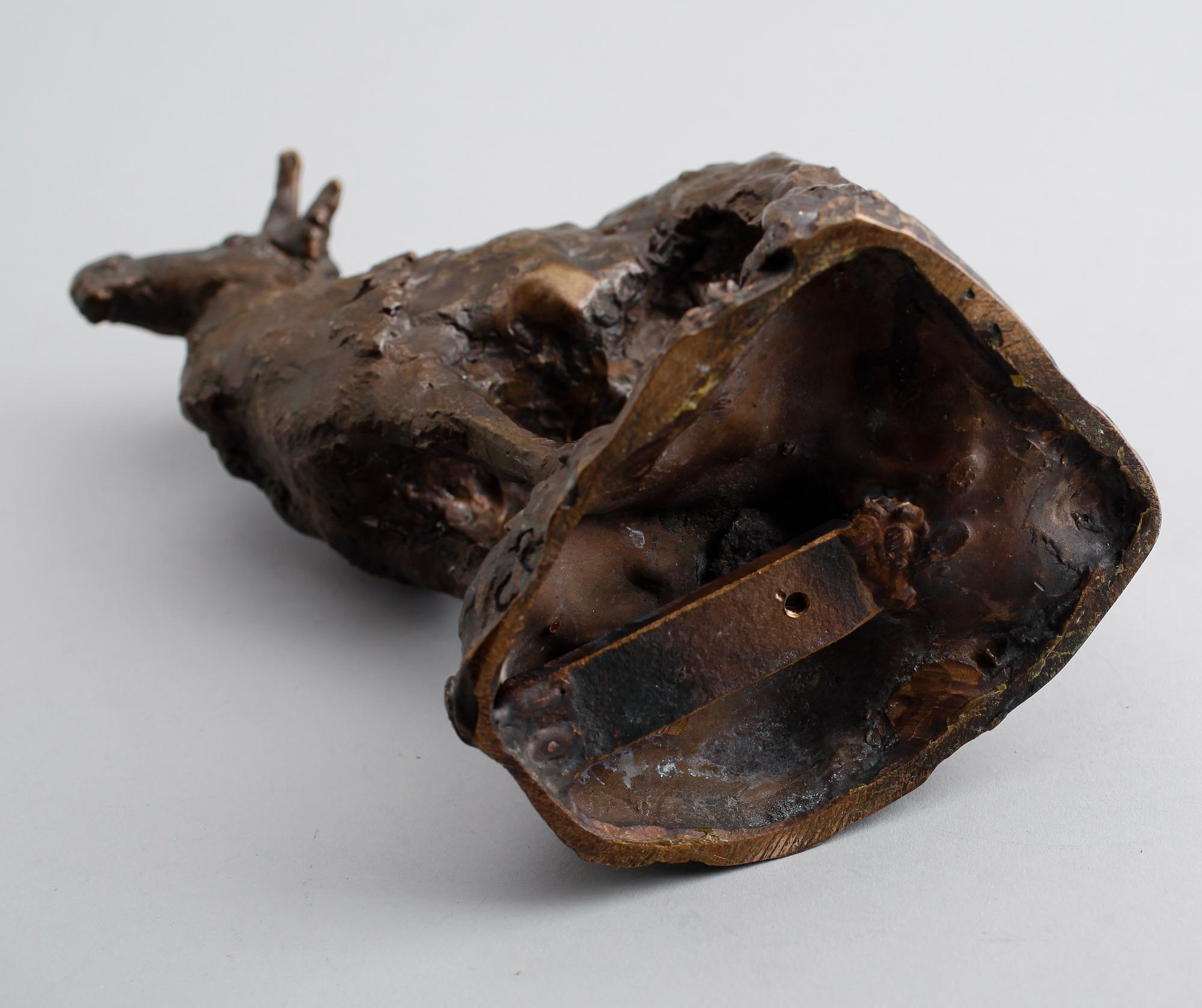 OKÄND KONSTNÄR, skulptur, brons, monogramsignerad CR, Herman Bergman gjuteri.