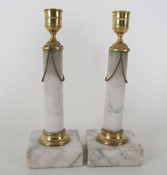 LJUSSTAKAR, ett par. Sengustavianska, 1700-tal.