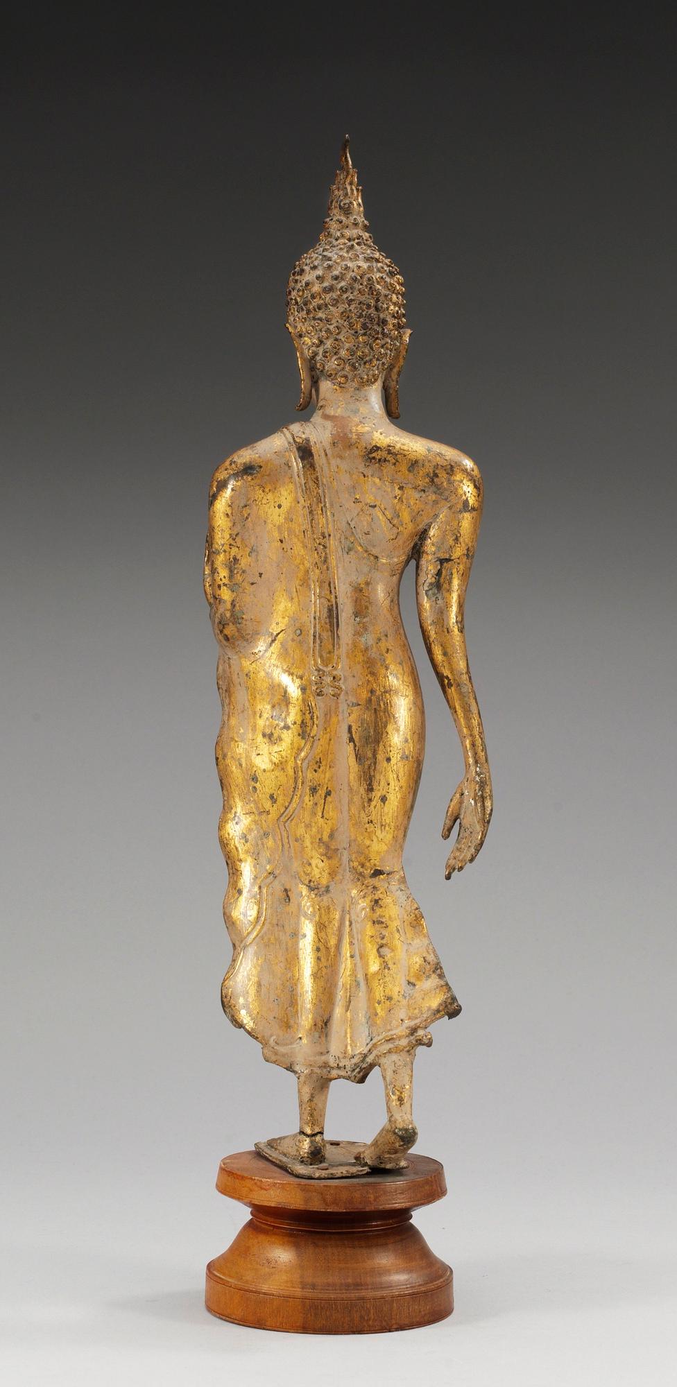 A gilt bronze figure of Buddha, Thailand, 19th Century.