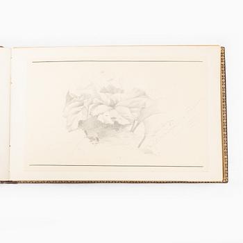 Album with among other things 16 pieces of watercolours and drawings by Swedish artists.