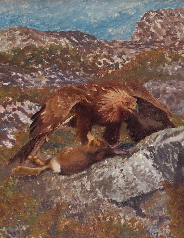 Bruno Liljefors, Golden eagles attacking a hare.