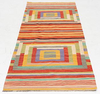 Rug, kilim, modern, approx. 258 x 91 cm.