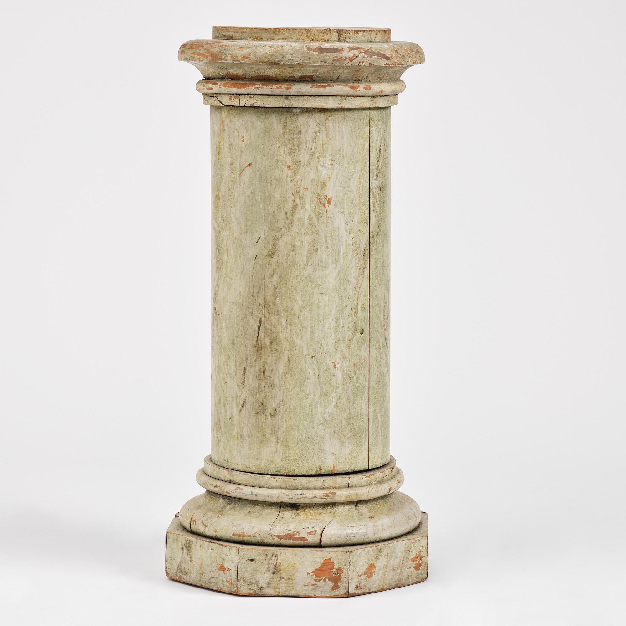 A Swedish Empire marbled column, first part 19th century.