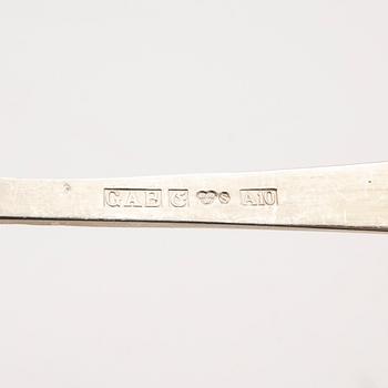 Jacob Ängman, Bestickuppsättning, 48 delar, silver, modell "Rosenholm", GAB, Eskilstuna och Stockholm, 1900-talets andra hälft.