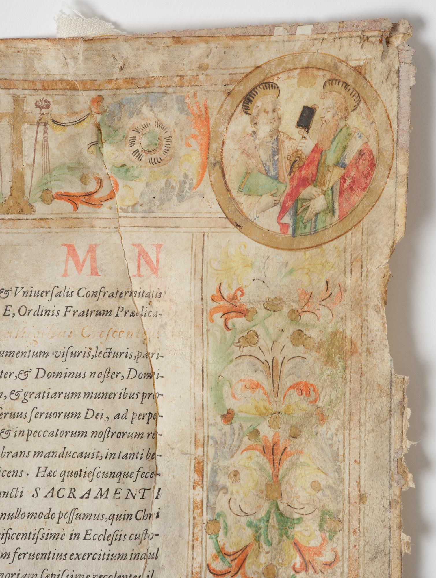 Document on vellum, Rome, 1586.