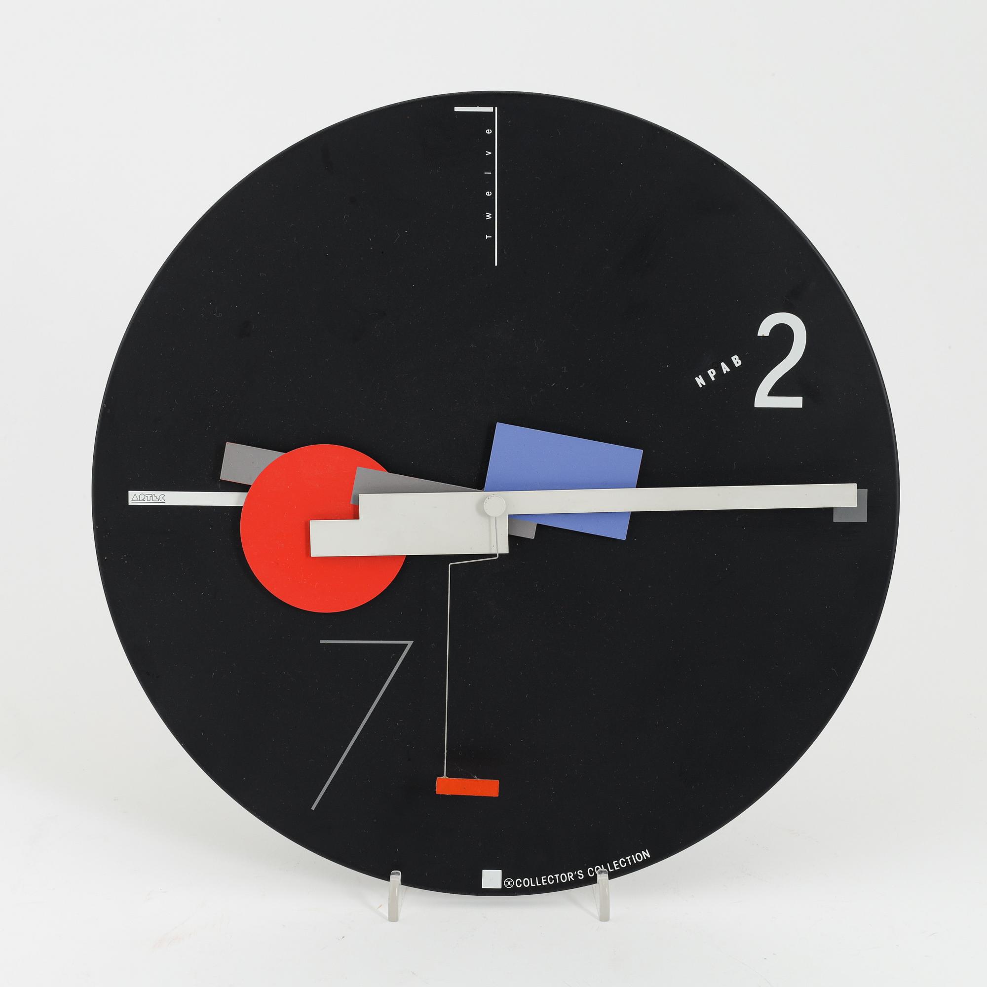 Nicolai Canetti, an 'Artec Twelve' wall clock from Collector's Collection, Japan, 1980's.