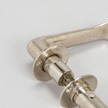 Alvar Aalto, seven paris of mid-20th century doorhandles manufactured by Kellokosken Tehdas, Finland.