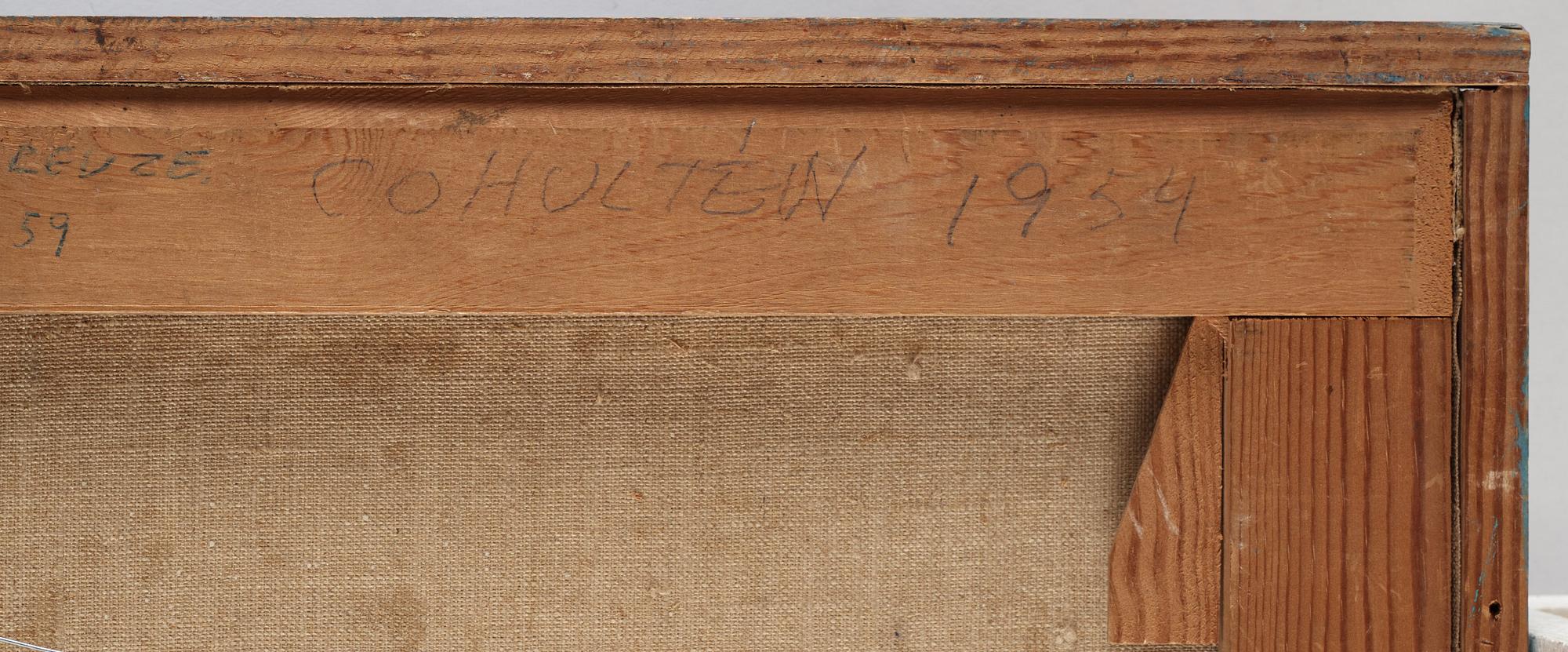 CO HULTÉN, oil on canvas, signed and signed and dated 1954 on strecther.