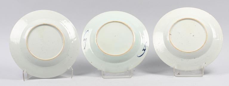 TALLRIKAR, 5 st, porslin, Qianlong, Kina, 1700-tal.