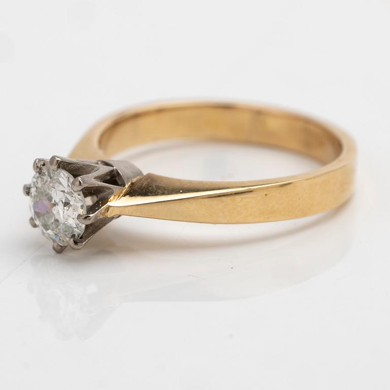 Lars-Erik Nilsson, 18K gold solitaire ring with a diamond, Ängelholm 1990.