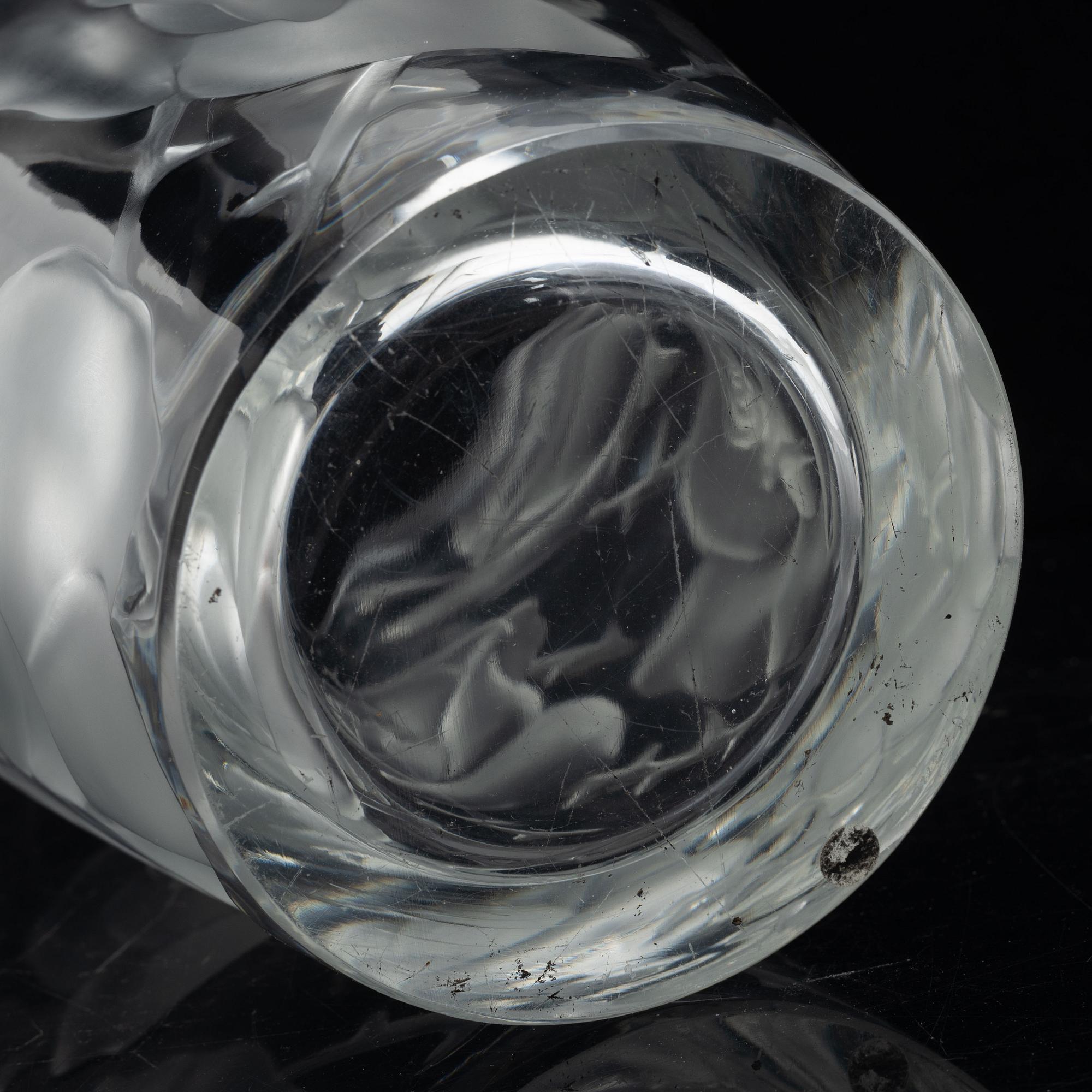 Lalique, an "Ispahan Rose" glass vase, France.