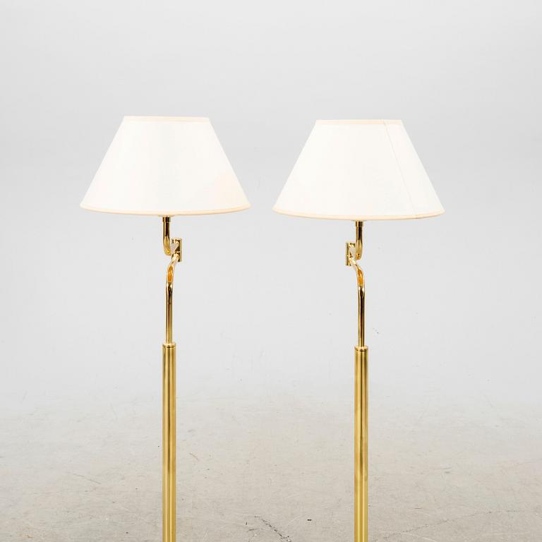 Floor lamps 1 pair, Belysia AB Sweden, later half of the 20th century.