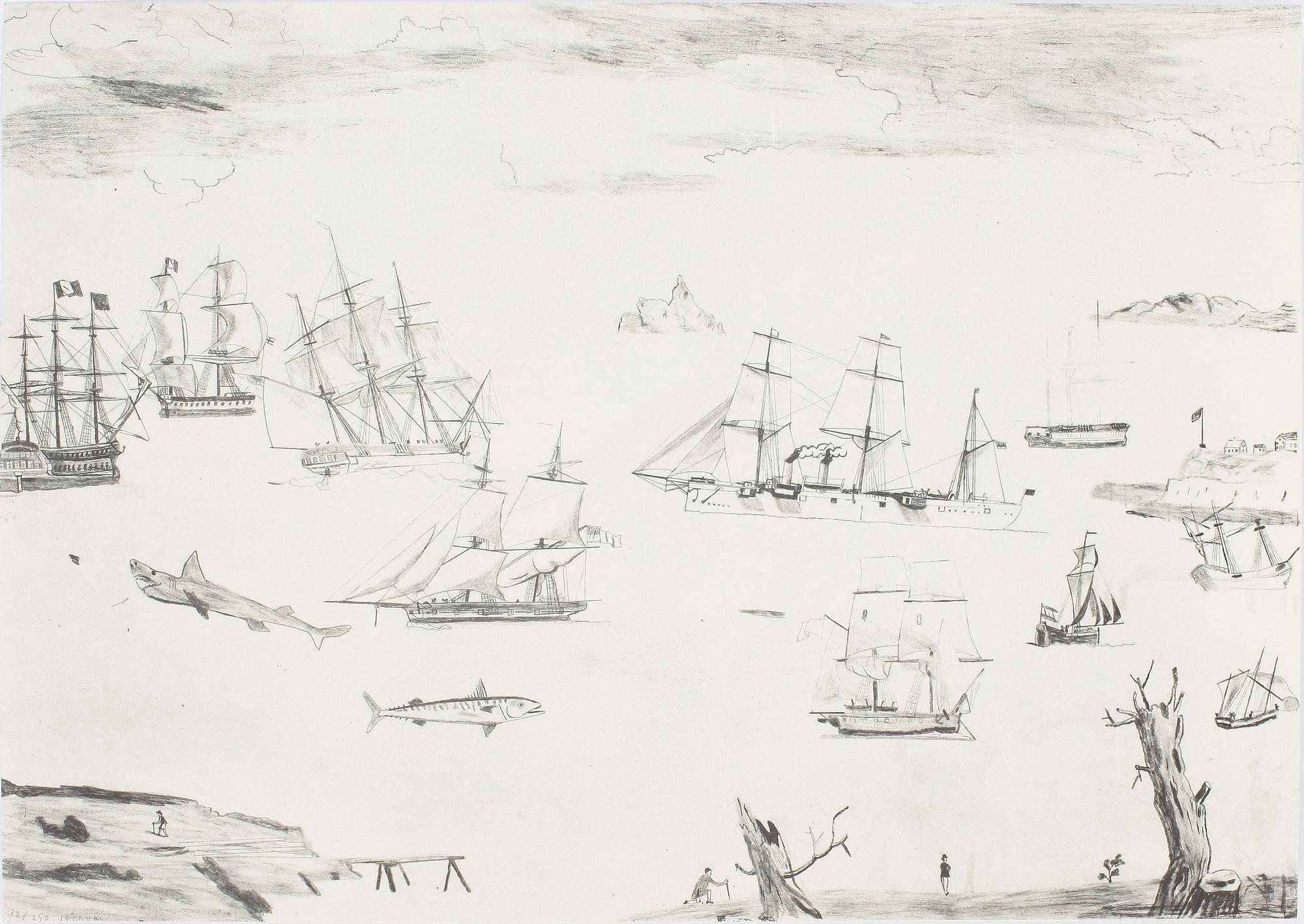 JOCKUM NORDSTRÖM, färglitografi, signerad Jockum och numrerad 72/250.