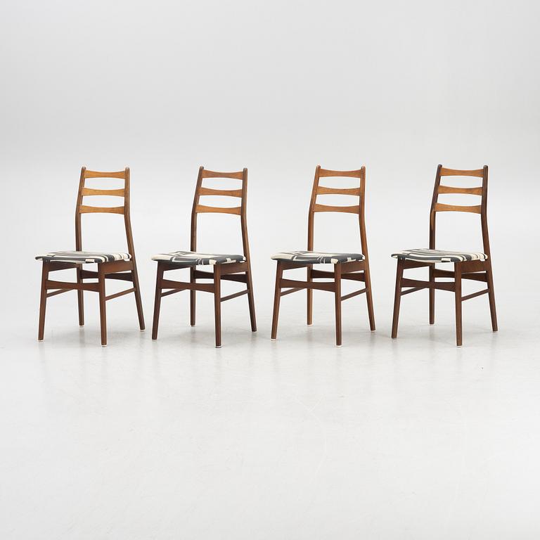 Four teak chairs, Denmark, 1950's/60's.