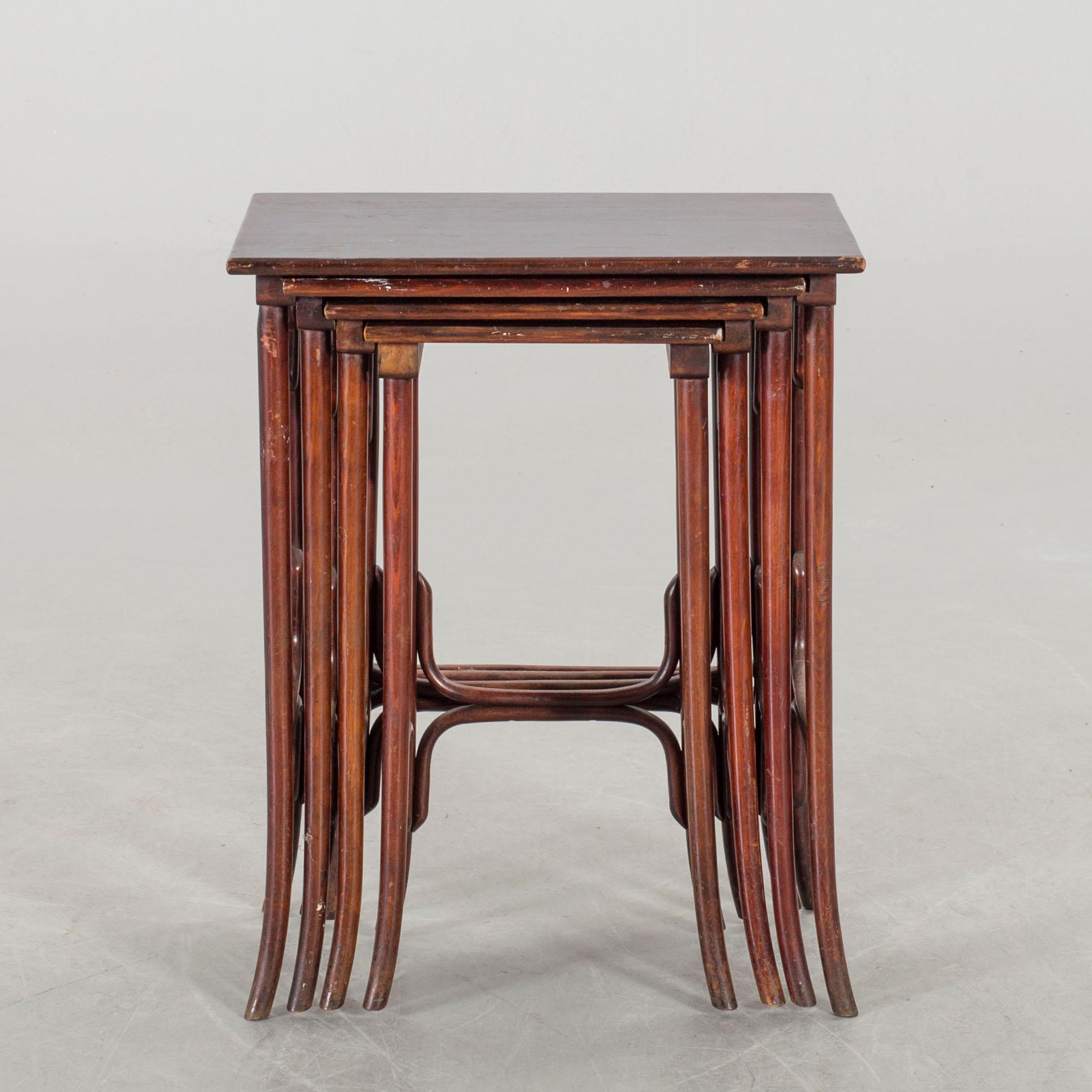 A 4 SET NESTING TABLE THONET CA 1900.