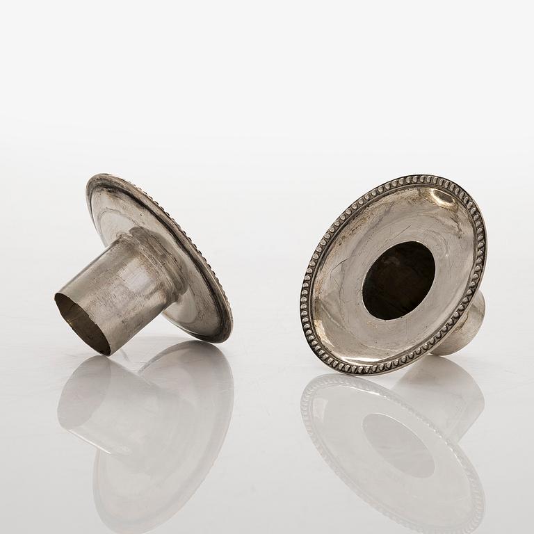 A pair of 19th-century silver candlesticks, maker's mark of Jacob Herman Lundström, Kuopio, 1823.