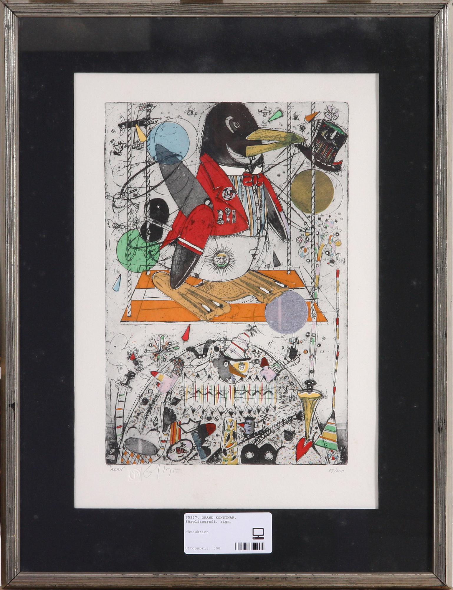 JORGO KRALLIS (SVERIGE), färglitografi, sign.