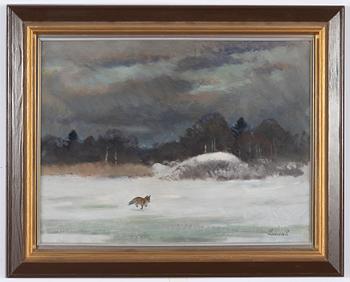 Lindorm Liljefors, Fox in a winter landscape.