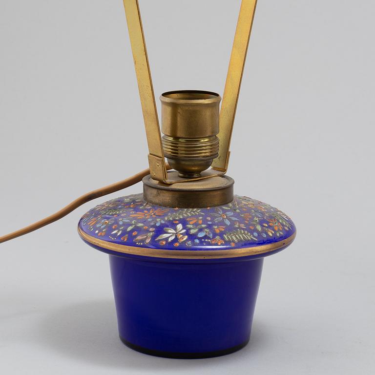 BORDSLAMPOR, ett par, glas, 1800-tal.