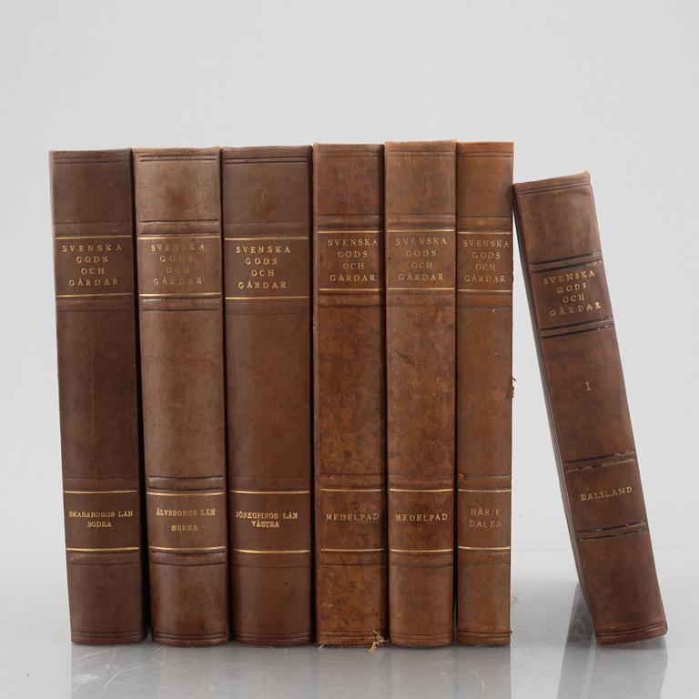 Seven volumes of 'Svenska gods och gårdar' (Swedish Manors and Farms), 1935-1943.