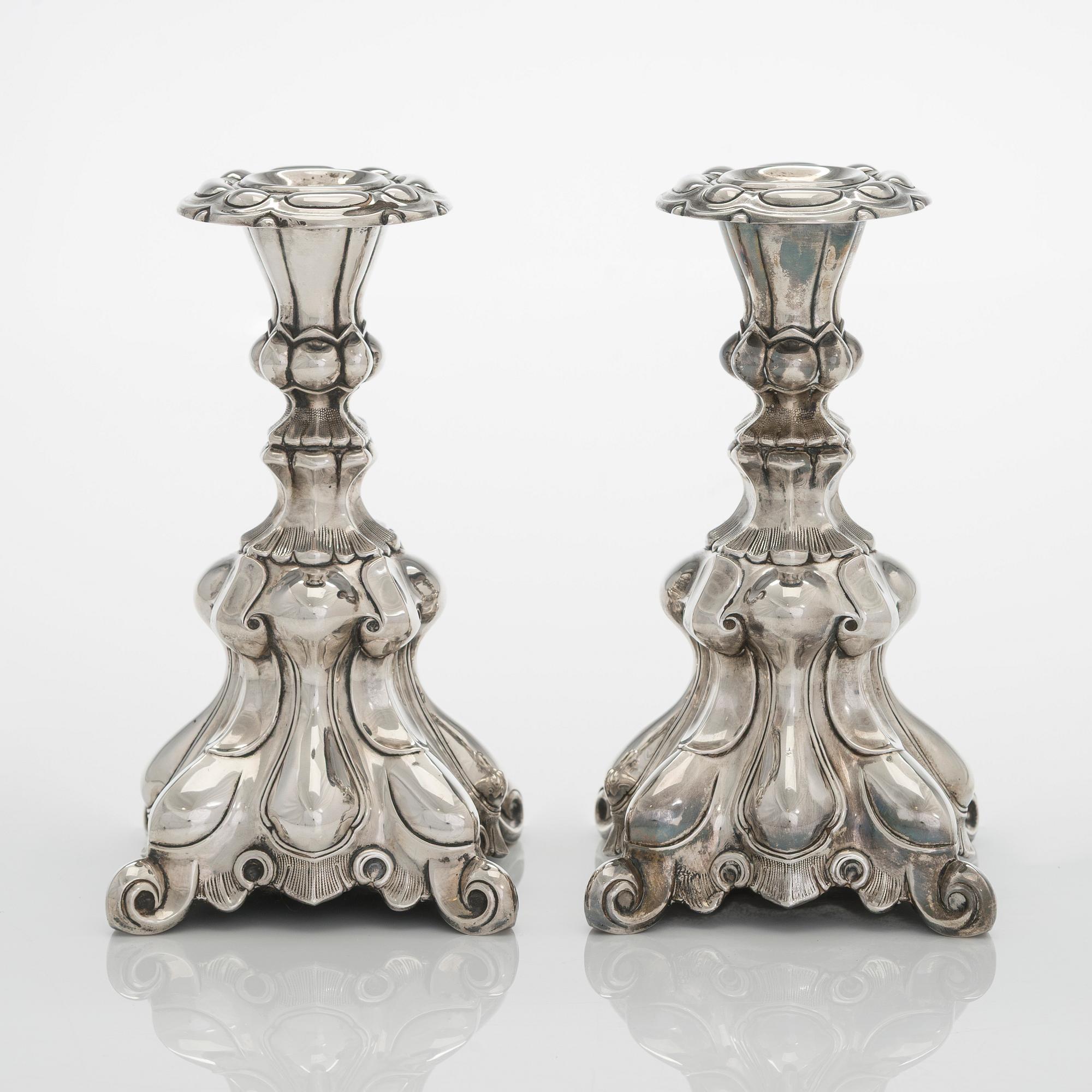 A pair of silver candelsticks, Kultakeskus, Hämeenlinna 1936.