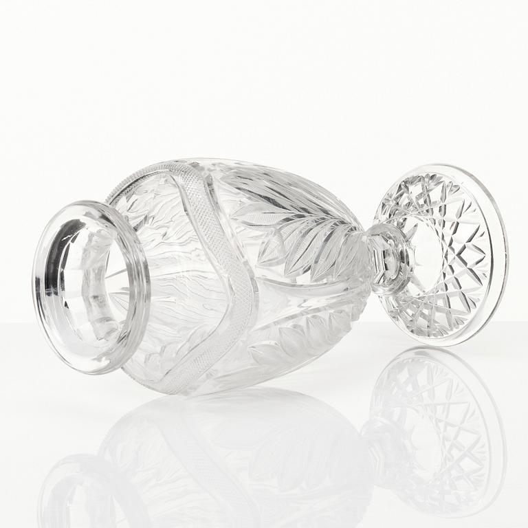 A cut glass vase, possibly Russian, 1890's.