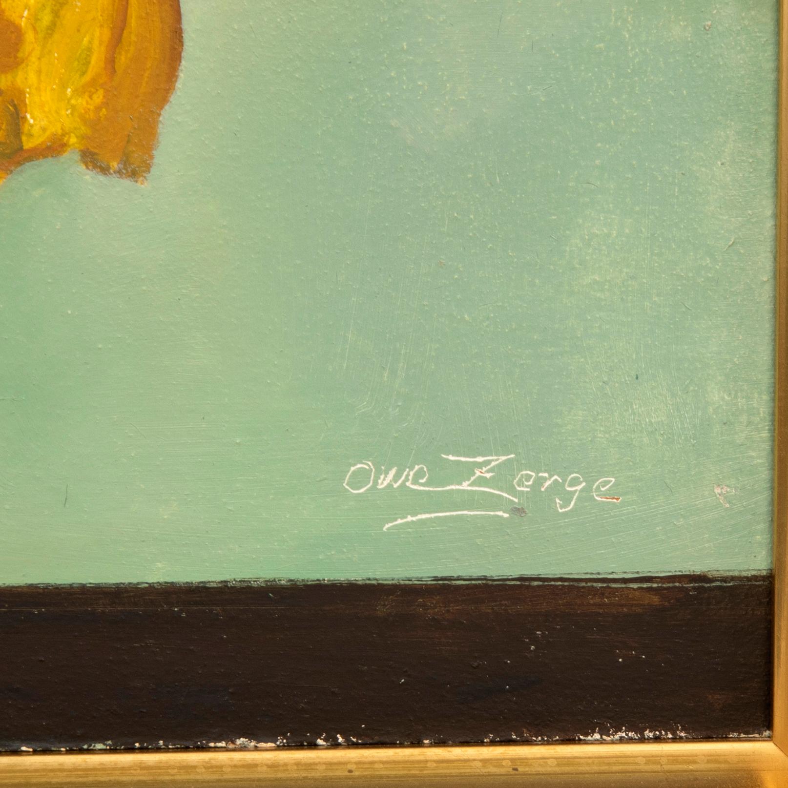 Owe Zerge, stilleben med tulpaner.