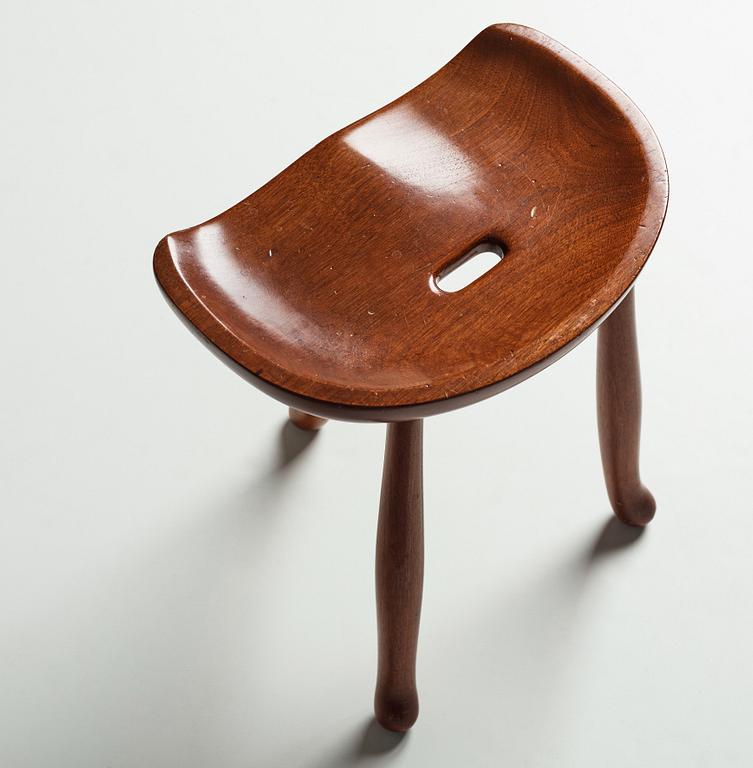 Josef Frank, a "Nil"/"Nile" mahogany stool, model 1003, for Svenskt Tenn, Sweden, probably 1940's, provenance Estrid Ericson.