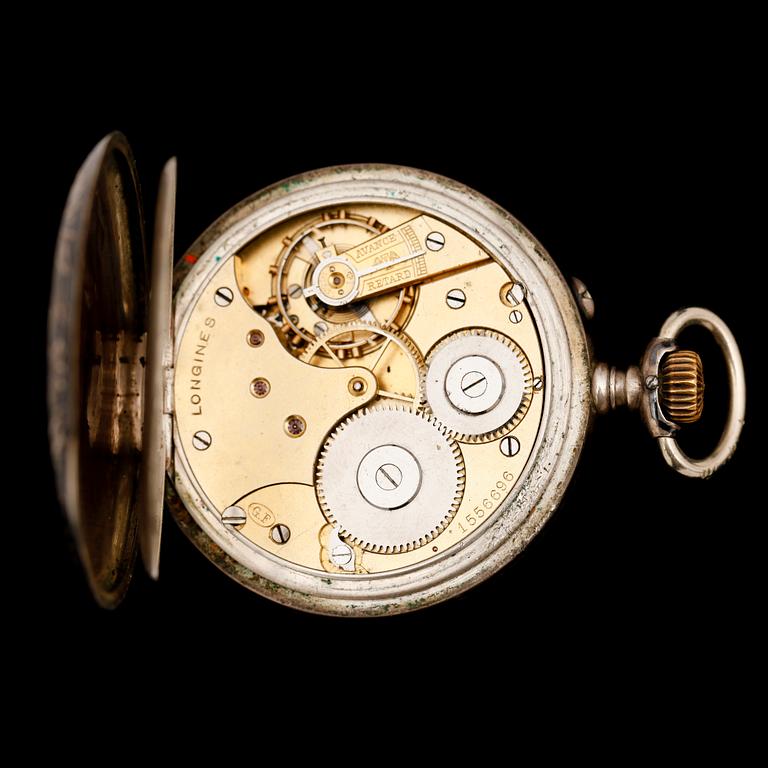 FICKUR, silver, Longines, sekelskiftet 1900.