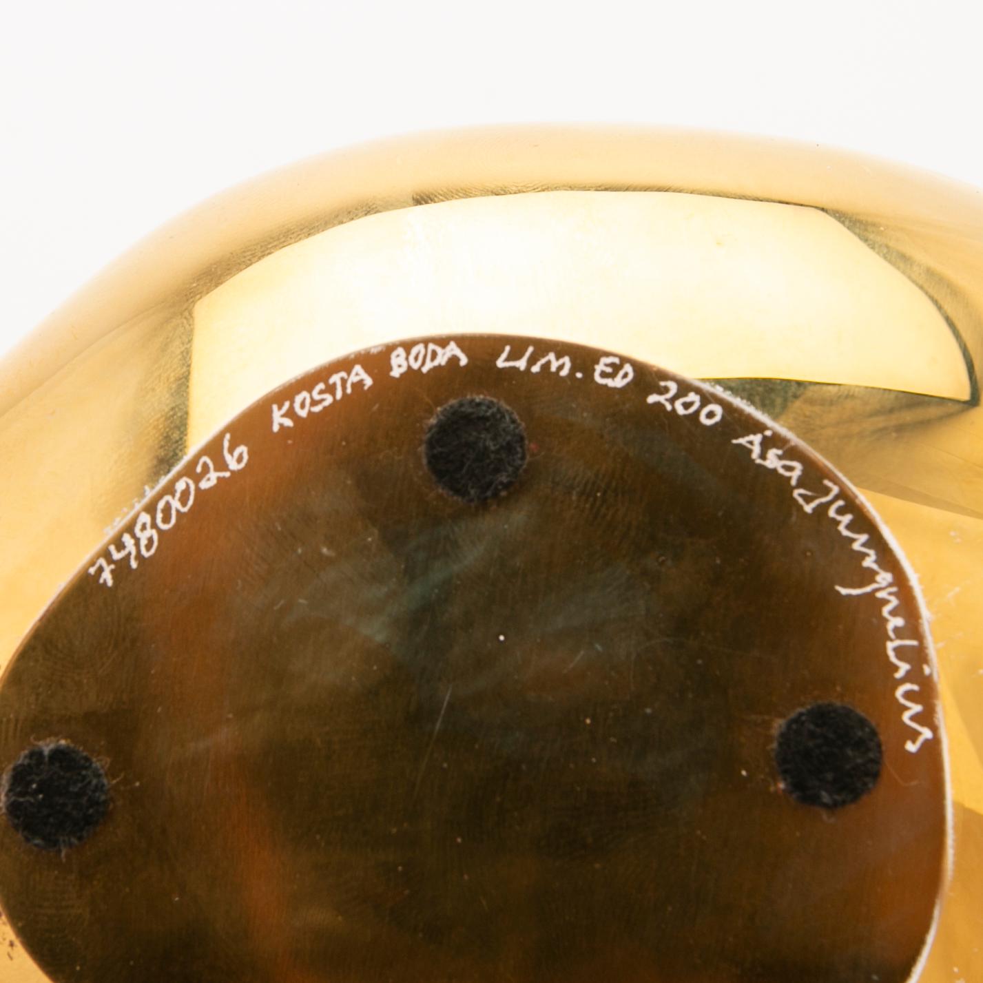 Åsa Jungnelius, Ljuslykta, "Snippa Gold", Limited edition, Kosta Boda, 2000-tal.