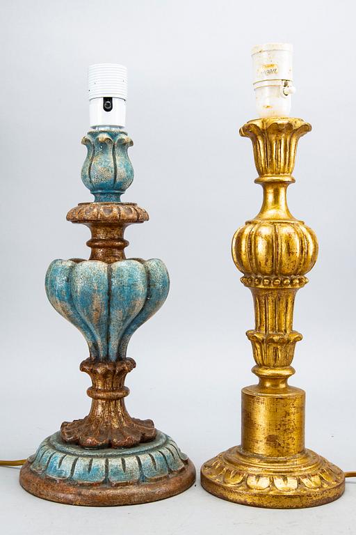 A set of four table lamps from Paoletti, Firenze Italy, second half of 20th century.