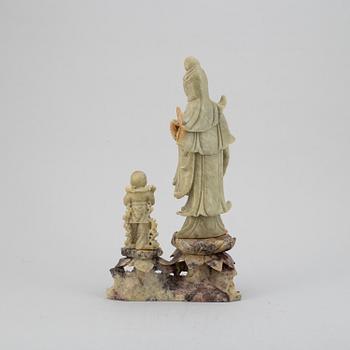 Two Soapstone figure groups, China, 20th Century.