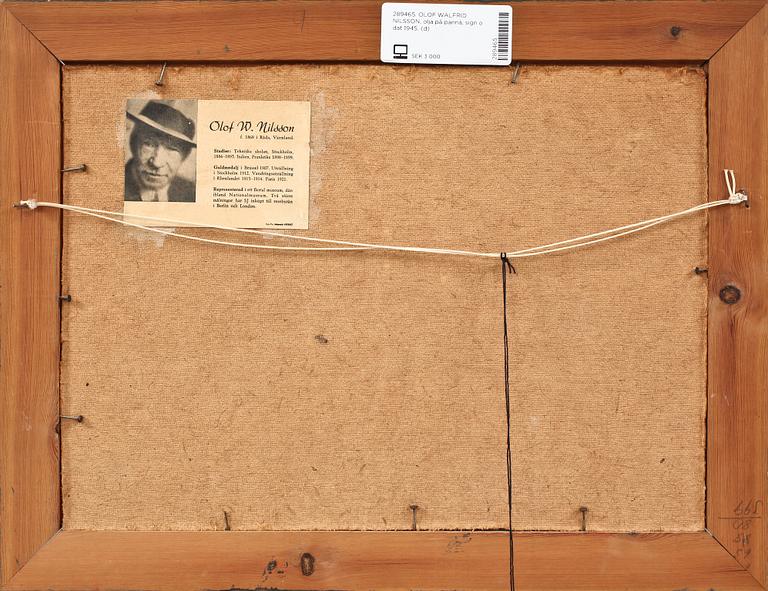 OLOF WALFRID NILSSON, olja på pannå, sign o dat 1945.