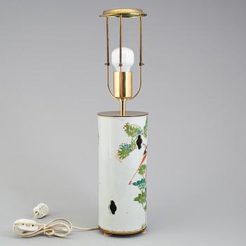 A porcelain table lamp, China, 20th century. The brass marked "Svenskt Tenn 2623".